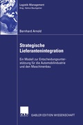 Cover: Strategische Lieferantenintegration - Deutscher Universit&auml;tsverlag