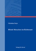 Cover: Blinde Menschen im Richteramt - Kovac, Dr. Verlag