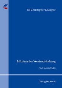 Abbildung von: Effizienz der Vorstandshaftung - Kovac, Dr. Verlag