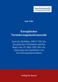 Abbildung von: Europäisches Versicherungsinsolvenzrecht - Kovac, Dr. Verlag