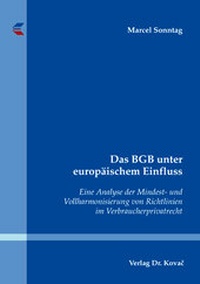 Abbildung von: Das BGB unter europäischem Einfluss - Kovac, Dr. Verlag