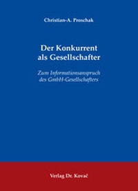 Abbildung von: Der Konkurrent als Gesellschafter - Kovac, Dr. Verlag