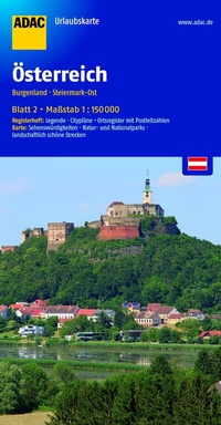 Abbildung von: ADAC Urlaubskarte Österreich 02 Burgenland, Steiermark-Ost 1:150.000 - ADAC Kartografie ein Imprint von MAIRDUMONT