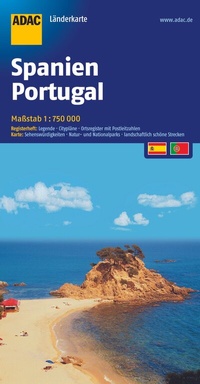 Abbildung von: ADAC Länderkarte Spanien, Portugal 1:750.000 - ADAC Reiseführer