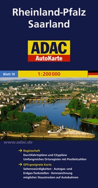 Abbildung von: ADAC AutoKarte Deutschland Blatt 10 Rheinland-Pfalz, Saarland 1:200 000 - ADAC Reiseführer