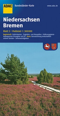 Abbildung von: ADAC Bundesländerkarte Deutschland Blatt 03 Niedersachsen/Bremen 1:300 000 - ADAC Reiseführer