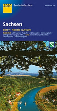 Abbildung von: ADAC Bundesländerkarte Deutschland Blatt 09 Sachsen 1:250 000 - ADAC Reiseführer