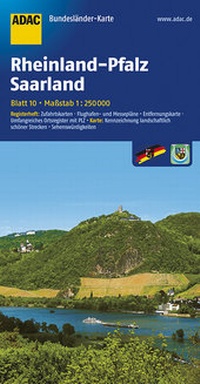 Abbildung von: ADAC BundesländerKarte Deutschland Blatt 10 Rheinland-Pfalz, Saarland 1:250 000 - ADAC Reiseführer
