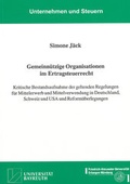 Cover: Gemeinn&uuml;tzige Organisationen im Ertragssteuerrecht - Shaker