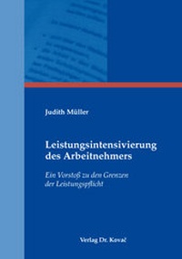 Abbildung von: Leistungsintensivierung des Arbeitnehmers - Kovac, Dr. Verlag