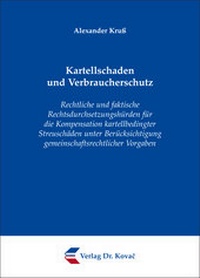 Abbildung von: Kartellschaden und Verbraucherschutz - Kovac, Dr. Verlag