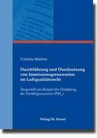 Abbildung von: Durchführung und Durchsetzung von Immissionsgrenzwerten im Luftqualitätsrecht - Kovac, Dr. Verlag