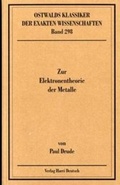 Cover: Zur Elektronentheorie der Metalle - Harri Deutsch