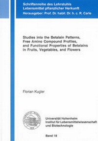 Enlarge image Cover: Studies into the Betalain Patterns, Free Amino Compound Profiles, and Functional Properties of Betalains in Fruits, Vegetables, and Flowers - Shaker