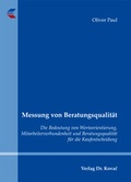 Cover: Messung von Beratungsqualit&auml;t - Kovac, Dr. Verlag