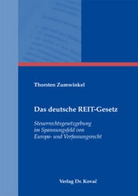Abbildung von: Das deutsche REIT-Gesetz - Kovac, Dr. Verlag