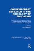Cover: Contemporary Research in the Sociology of Education (RLE Edu L) - Routledge