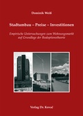 Cover: Stadtumbau - Preise - Investitionen - Kovac, Dr. Verlag
