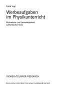 Cover: Werbeaufgaben im Physikunterricht - Vieweg+Teubner Verlag
