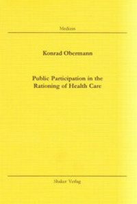 Enlarge image Cover: Public Participation in the Rationing of Health Care - Shaker