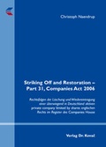 Cover: Striking Off and Restoration - Part 31, Companies Act 2006 - Kovac, Dr. Verlag