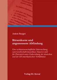 Abbildung von: Börsenkurse und angemessene Abfindung - Kovac, Dr. Verlag