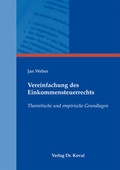 Cover: Vereinfachung des Einkommensteuerrechts - Kovac, Dr. Verlag