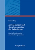 Cover: Anforderungen und Gestaltungsans&auml;tze der Budgetierung - Kovac, Dr. Verlag