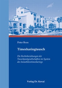 Abbildung von: Timesharingtausch - Kovac, Dr. Verlag