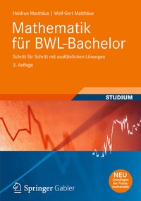 Enlarge image Cover: Mathematik für BWL-Bachelor - Vieweg+Teubner Verlag