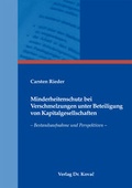 Abbildung von: Minderheitenschutz bei Verschmelzungen unter Beteiligung von Kapitalgesellschaften - Kovac, Dr. Verlag