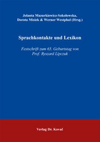 Abbildung von: Sprachkontakte und Lexikon - Kovac, Dr. Verlag