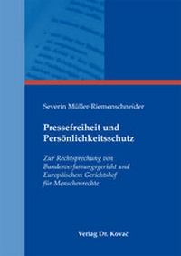 Abbildung von: Pressefreiheit und Persönlichkeitsschutz - Kovac, Dr. Verlag