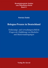 Abbildung von: Bologna-Prozess in Deutschland - Kovac, Dr. Verlag