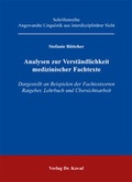 Cover: Analysen zur Verst&auml;ndlichkeit medizinischer Fachtexte - Kovac, Dr. Verlag