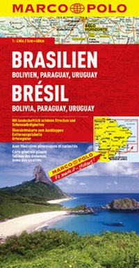 Abbildung von: MARCO POLO Kontinentalkarte Brasilien, Bolivien, Paraguay, Uruguay 1:4 000 000 - MAIRDUMONT