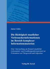 Abbildung von: Die Richtigkeit staatlicher Verbraucherinformationen im Bereich komplexer Informationsmaterien - Kovac, Dr. Verlag