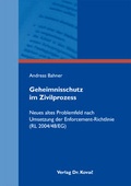 Cover: Geheimnisschutz im Zivilprozess - Kovac, Dr. Verlag