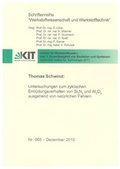 Cover: Untersuchungen zum zyklischen Erm&uuml;dungsverhalten von Si3N4 und Al2O3 ausgehend von nat&uuml;rlichen Fehlern - Shaker