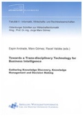 Cover: Towards a Trans-disciplinary Technology for Business Intelligence - Shaker