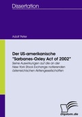 Cover: Der US-amerikanische "Sarbanes-Oxley Act of 2002" - Diplomica Verlag