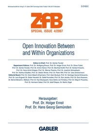 Enlarge image Cover: Open Innovation Between and Within Organizations - Springer Gabler