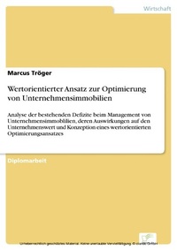 Abbildung von: Wertorientierter Ansatz zur Optimierung von Unternehmensimmobilien - diplom.de