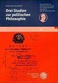Cover: Drei Studien zur Politischen Philosophie - Universit&auml;tsverlag Winter