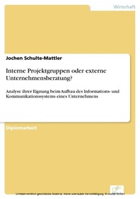 Abbildung von: Interne Projektgruppen oder externe Unternehmensberatung? - diplom.de