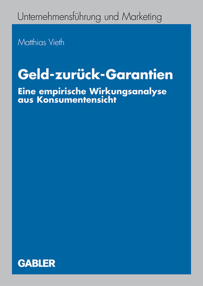 Abbildung von: Geld-zurück-Garantien - Springer Gabler