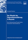 Cover: Der Wandel der Unternehmensf&uuml;hrung in Buyouts - Springer Gabler
