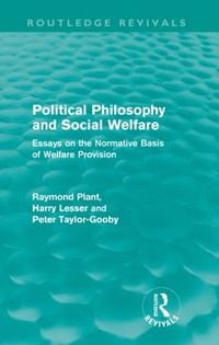 Enlarge image Cover: Political Philosophy and Social Welfare (Routledge Revivals) - Routledge