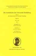 Cover: Die Amtsb&uuml;cher der Universit&auml;t Heidelberg /Acta Universitatis Heidelbergensis / <ohne Titel> - Universit&auml;tsverlag Winter
