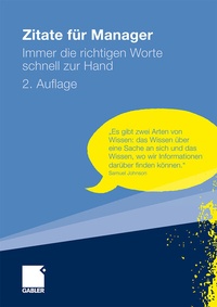Enlarge image Cover: Zitate für Manager - Springer Gabler